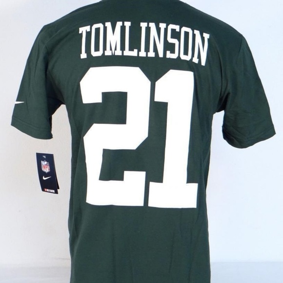 NY JETS NIKE MEN SMALL TOMLINSON #21 COTTON TEE - Picture 2 of 2